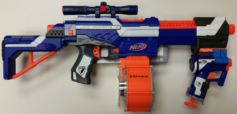 Nerf Elite Alpha Trooper with Triad (right)