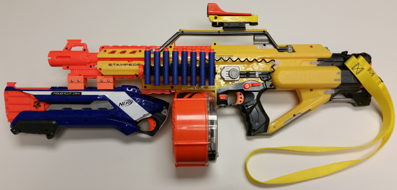 Nerf Stampede with Rough Cut (left)