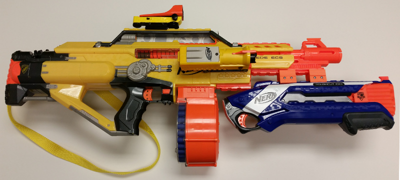Nerf Stampede with Rough Cut (right)